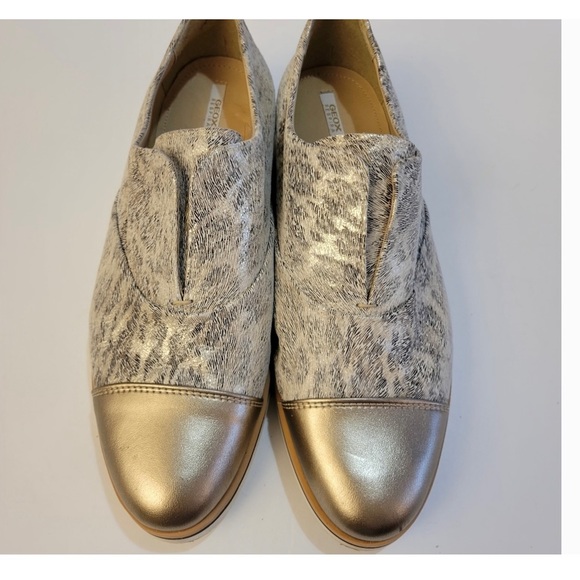 GEOX Loafers Unique Leather Taupe Metallic Exc Cond Sz EU38.5, US8 - Picture 1 of 8